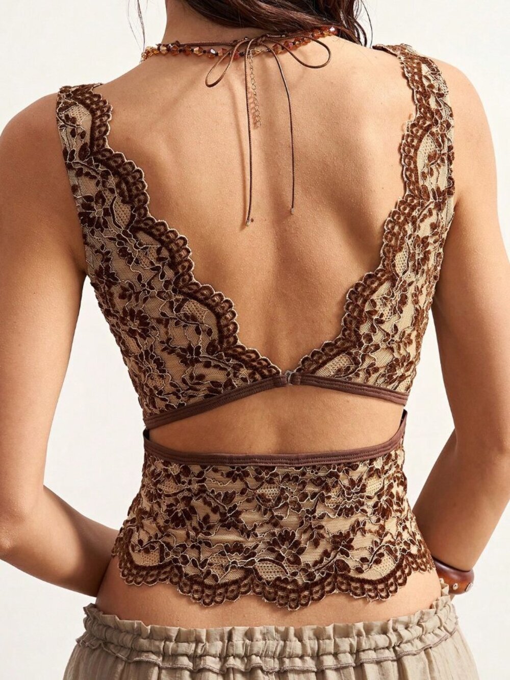 Multicolor Sexy Women's Floral Backless Sleeveless Top - Picture 2 of 7